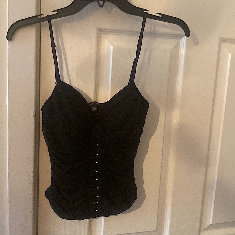 Lace Skinny Strap Crop Top